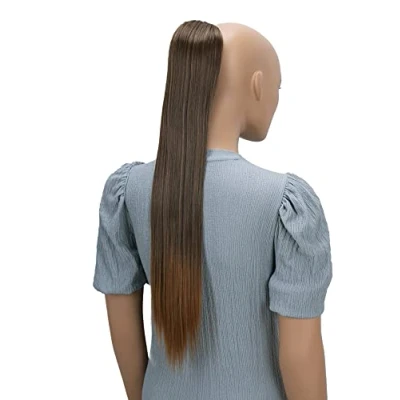 Abbildung von CAISHA 65cm Haarteil Mit Kordelverschluss Langhaar Zopf Pferdeschwanz Haarverlängerung Glatt Braun Mix PH608