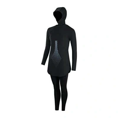 Abbildung von Speedo Damen HydroPro Modest 2 Piece Full Cover Badeanzug, Schwarz, 36