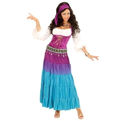 Abbildung von W WIDMANN MILANO Party Fashion Kostüm Wahrsagerin, Kleid mit Münzengürtel, Bandana, Faschingskostüme