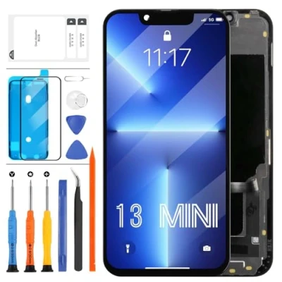 Abbildung von INCELL LCD Bildschirm für iPhone 13 Mini A2628 A2481 A2626 A2629 A2630 Display Full HD COF Touchscreen Digitizer Montage Ersatz Reparaturset mit Werkzeug