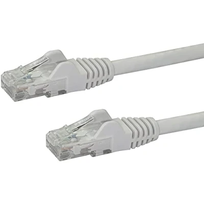 Abbildung von StarTech.com 30m Netzwerkkabel CAT6 1Gbit 650MHz 100W POE RJ45 U/UTP Snagless LAN Patch Kabel mit Knickschutz Grün, Fluke Geprüft, 24AWG, TIA/UL, Internet/Ethernet (N6PATCH100WH)