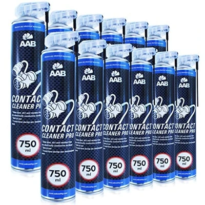 Abbildung von AAB Contact Cleaner PRO 750ml Wertpaket 12 Stück Elektrischer Kontakte Reiniger Kontaktspray Elektronik, Electronics Reiniger, Elektronik Spray, Electronic Cleaner, Auto