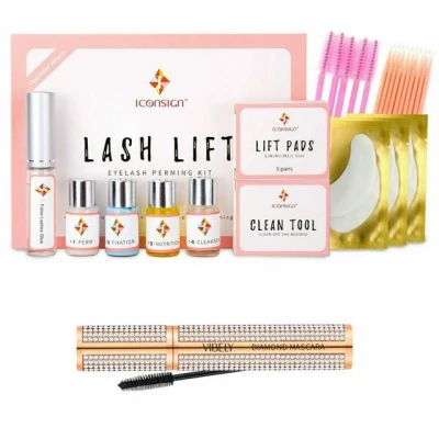 Abbildung von Iconsign Einzelwimpern Wimpernlifting Set Wimpernwelle Wimpernlaminierung Lash Lift Kit Starter GRATIS 4D Volumen Mascara Carbon Schwarz 10 ML