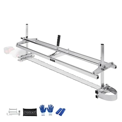 Abbildung von VEVOR Tragbares Sägewerk 355 1219mm Kettensägenmühle Max. Schnittdicke 5,08 300mm Kettensägewerk mit Einer Größe von 1221x312x473mm Geeignet für eine Vielzahl Holzschneideanforderungen