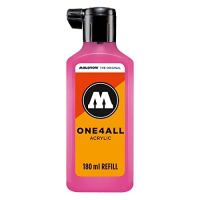 Abbildung von Molotow ONE4ALL Refill Acryl, Farbe 217 neon pink flourezierend 180 ml, Nachfülltinte für Permanentmarker