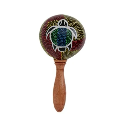 Abbildung von Holzrassel Holz Rassel Shaker Percussion Handrassel Schildkröte Marakas R1