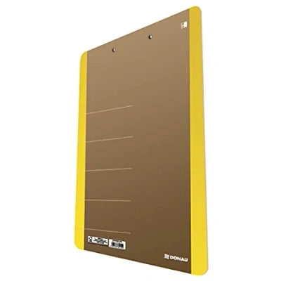 Abbildung von DONAU LIFE 2710001FSC 11 Klemmbrett/ Schreibbrett/ Clipboard/ Klemmbrettmappe A4 Hart Karton/Pappe mit Metallclip/ Starke Klemme abgerundeten Ecken Farbe Gelb/ ideal für Büro Schule und Zuhause