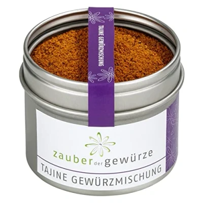 Abbildung von Zauber der Gewürze Tajine Gewürz, Gewürzmischung für marokkanische und andere orientalische Gerichte, Premium Qualität in wiederverschließbarer Aroma Dose, 50 g
