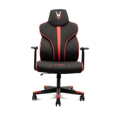Abbildung von Stinger Woxter Station Alien Red Chair Gaming (Stahlwelle, Erhebung (Gaskolben Klasse 4), Ergonomie, gepolsterte Armlehnen, höhenverstellbar, Abriebräder, Lumbalpelotte und Kunstleder