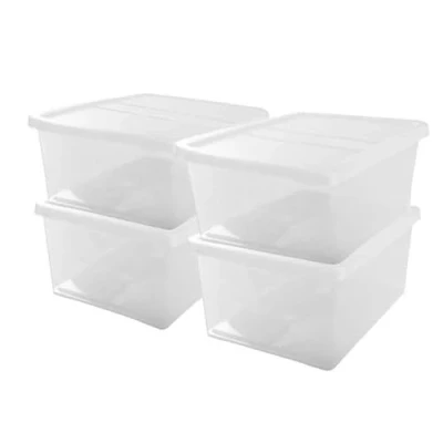 Abbildung von Iris Ohyama, 4er Set Aufbewahrungsboxen mit Deckel NCB 40 4x L L54 x B39.5 H24.5 cm Transparent