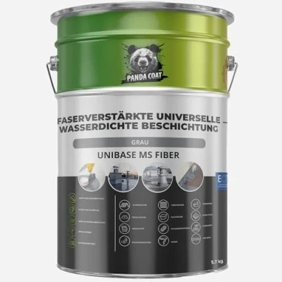 Abbildung von PandaCoat Glasfaserverstärkte Wasserdicht Dichtmasse Flüssigkunststoff, UV beständige Dachrinne Abdichten Faserdichtmasse Balkone, Beton, Holz, Kunsts Dach &amp; Wohnwagen Abdichtung (5.7 kg)