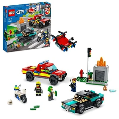 Abbildung von LEGO 60319 CITY FIRE Rescue &amp; Police Chase Truck CAR SET FOR KIDS Blockspielzeug für Kinder, Größe: One Size, Multi coloured