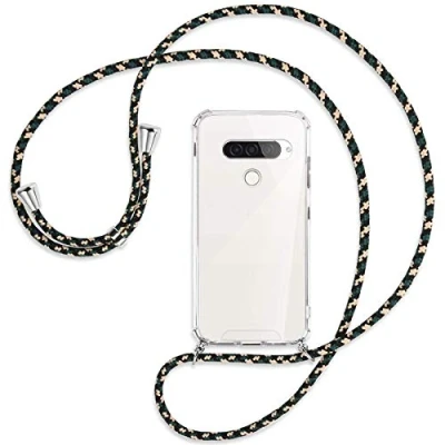 Abbildung von mtb more energy® Handykette kompatibel mit LG G8S ThinQ (LM G810, 6.21&#039;&#039;) Camouflage Smartphone Hülle zum Umhängen Anti Shock Full TPU Case