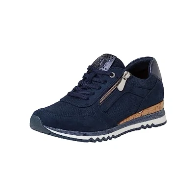 Abbildung von MARCO TOZZI Damen Sneaker flach mit Reißverschluss Vegan, Blau (Navy Comb), 38 EU
