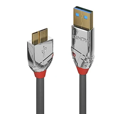 Abbildung von LINDY 36659 3m USB 3.0 Typ A an Micro B Kabel, Cromo Line, anthrazit
