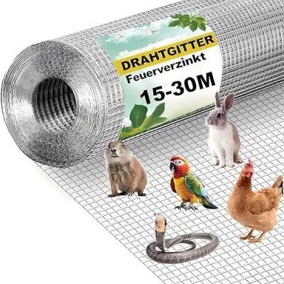 Abbildung von Amagabeli 0.9m X 15m Hasendraht Volierendraht 6.3x6.3mm Feinmaschig Wühlmausgitter Für Hochbeet Zaun Hühnerdraht Maschendrahtzaun Kaninchendraht Verzinkt Drahtgitter Feuerverzinkt