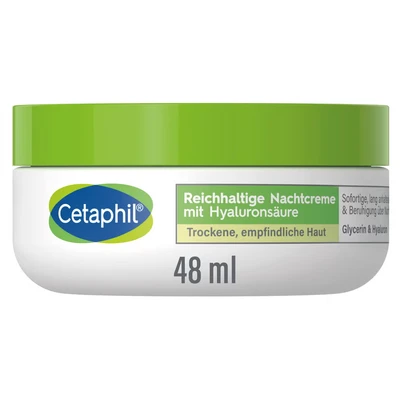 Abbildung von Cetaphil Nachtcreme Reichhaltige MIT HYALURONSÄURE Nachtpflege, Größe: 48 ml,
