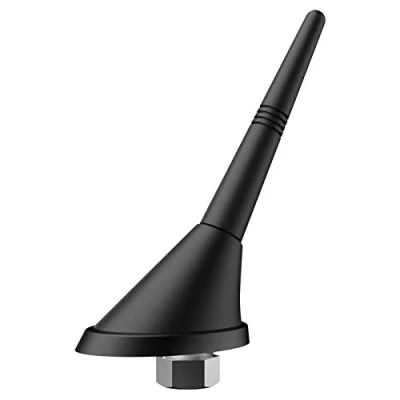 Abbildung von Navitec24 Auto Antenne Dachantenne Radio FM Antennensockel mit Verstärker Din Stecker und 12V Anschluss inkl. Kontermutter Gummidichung