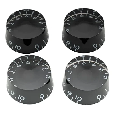 Abbildung von Musiclily Pro Imperial Zoll Gitarre Knöpfe Zylinder Potiknöpfe Speed Knobs für USA Les Paul Style E Gitarre, Schwarz (4er Set)
