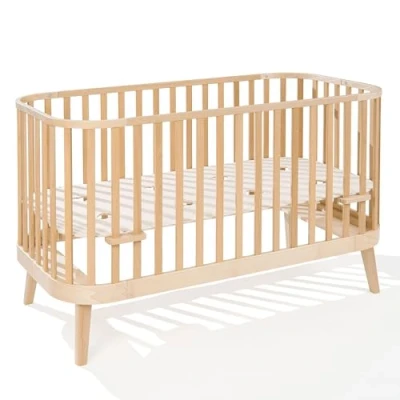 Abbildung von ATB MEBLE Gitterbett 140x70 cm 2in1 Babybett Kinderbett Principal Beistellbett Baby aus Holz Bett Mitwachsend umbaubar Jugendbett