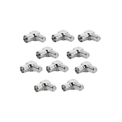 Abbildung von Winkel Adapter 5 x Stecker und Kupplung F Buchse Koax Antenne 9,5 mm Sat IEC