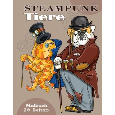 Abbildung von STEAMPUNK Tiere. Malbuch.: Lustige Tiere zum Ausmalen. Malbuch für Jugendliche und Erwachsene mit 30 einzigartigen Motiven.