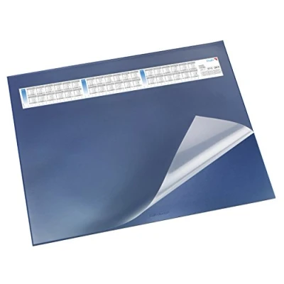 Abbildung von Läufer 44535 Durella DS Schreibtischunterlage mit transparenter Auflage und Kalender, rutschfeste Schreibunterlage, 40 x 53cm, blau