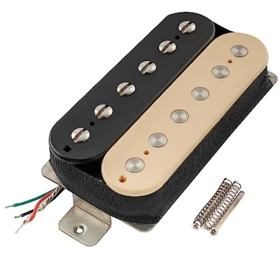 Abbildung von Artec VH Rock Alnico 5 Ungedeckt Tonabnehmer Hals Pickup für E Gitarre 8,6K, Zebra