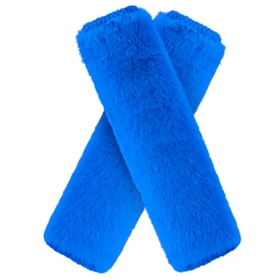 Abbildung von Gurtpolster Auto Gurtschutz Sicherheitsgurt Schulterpolster Gurtschoner Faux Rabbit Fur Gürtelkissen Schutzkissen Polsterung für Sitzgurt Blau 24 x 6,5 cm