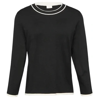 Abbildung von s.Oliver Black Label MIT Farblich Kontrastierter Strickpullover, Damen, Größe: 38, Schwarz