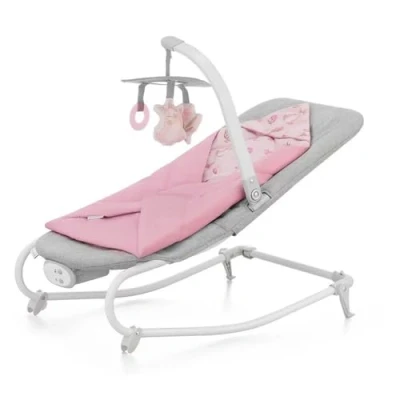 Abbildung von Kinderkraft FELIO2 Babywippe elektrisch ab geburt, Babyschaukel mit Spielbogen baby, 3 Spielzeugen, Moskitonetz, Einschlagdecke im set, automatische Vibrationen, kompakte Zusammenklappen, Rose