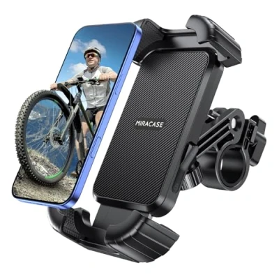 Abbildung von Miracase Handyhalterung Fahrrad, Handyhalter Motorrad 2024 360 Lenker Halter für iPhone 15 14 Pro Max Plus, SE, 13 12 Mini, 11 Max, Xs, XR, X, 8, 7, Samsung S23 S22, Smartphone