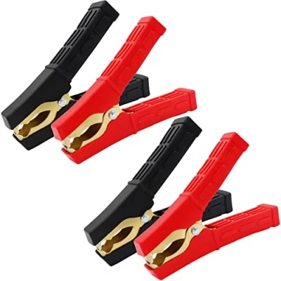 Abbildung von HuaLiSiJi Krokodilklemmen 12V 24V Auto Reinkupfer Autobatterie, für Fahrzeug Ladekabel (500A 4PCS)