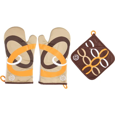 Abbildung von bugatti Topfhandschuhe &quot;Ellipse&quot;, (Set, 3 tlg., bestehend aus 2x Ofenhandschuh, 1x Topflappen)