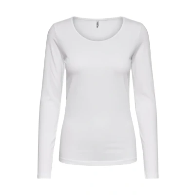 Abbildung von ONLY Basic Langarmshirt, Damen, Größe: XS, White