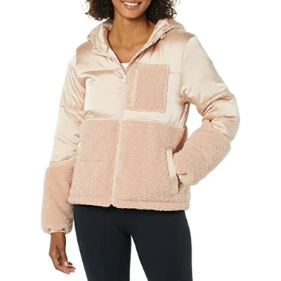 Abbildung von Amazon Essentials Damen Sherpa Puffer Jacke, Zartrosa, XXL