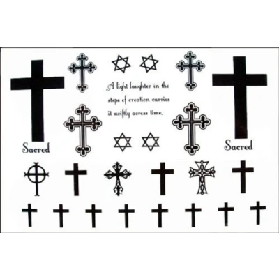 Abbildung von Fashion Tattoo Aufkleber Wasserdichte Quer Hexagramm Fake