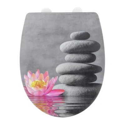 Abbildung von WENKO WC Sitz &quot;Water Lily mit Relief&quot;, (1 St.), Thermoplast