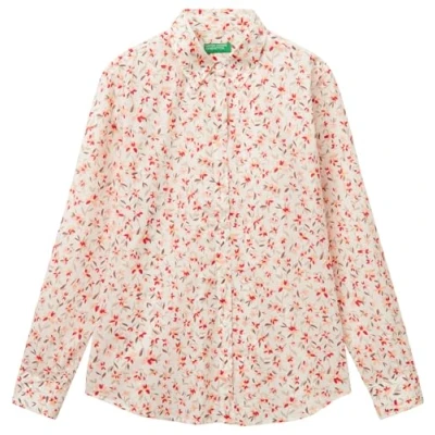 Abbildung von United Colors of Benetton Floral Hemdbluse, Damen, Größe: Medium, Orange