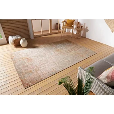 Abbildung von NOURISTAN Outdoorteppich &quot;Gizeh&quot;, rechteckig, Faltbar, Waschbar, In &amp; Outdoor Wetterfest, Balkon, Wohnzimmer, Orient