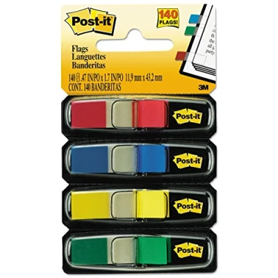 Abbildung von 3M 683 4 Post it Index Flags 12mm 140 Tabs Assortd Colours