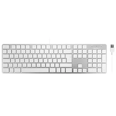 Abbildung von Macally SLIMKEYPROA ES USB Tastatur für Mac mit 104 Tasten, ultradünn und in voller Größe, Spanisch
