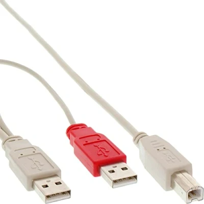 Abbildung von InLine 34510X USB 2.0 Y Anschlußkabel, 2x Stecker A an B, 1,0m