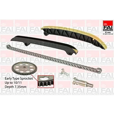 Abbildung von FAI AutoParts TCK208NG Steuerkettensatz ohne Dichtungen, mit Zahnrädern Simplex, Kette geräuscharm VOLKSWAGEN: Golf 6, Plus / Crossgolf