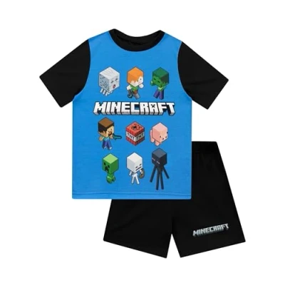 Abbildung von Minecraft Boys Steve und Creeper Pyjamas Schwarz 7 bis 8 Jahre