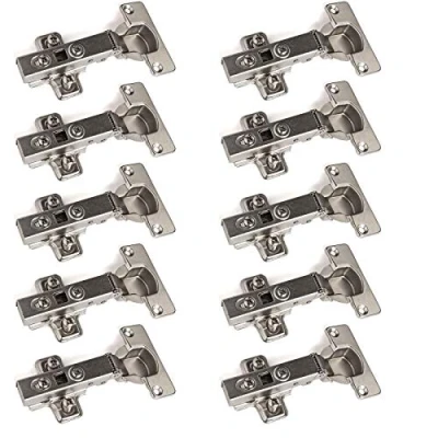 Abbildung von SO TECH® Möbelbeschlag Topfbänder T45/T52 Eckanschlag mit Dämpfer + Kreuzplatte (10 St), Scharnier Scharniere Topfscharniere