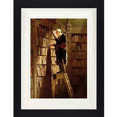 Abbildung von 1art1 Carl Spitzweg Poster Der Bücherwurm, 1850 Gerahmtes Bild Mit Edlem Passepartout Wand Bilder Im Bilderrahmen 40x30 cm