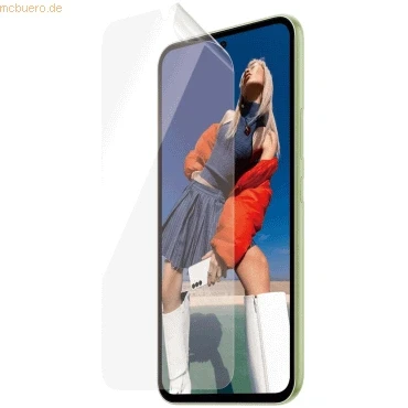 Abbildung von Samsung Galaxy A55 Schutzfolie PanzerGlass Matrix Recycled Ultra Wide Fit Anti Bacterial Screenprotector incl. applicator ﻿Ultra