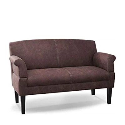 Abbildung von CAVADORE 2 Sitzer Küchensofa Malm, Sitzbank für Küche oder Esszimmer in Lederoptik, Inkl. Armteilverstellung, Federkern und moderner Kontrastnaht, 152 x 97 78, Mikrofaser: braun