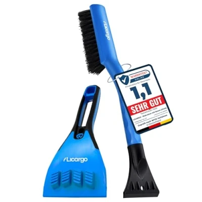 Abbildung von LICARGO® 2 teiliges Eiskratzer Set mit Messingklinge &amp; Auto Besen (41cm)
